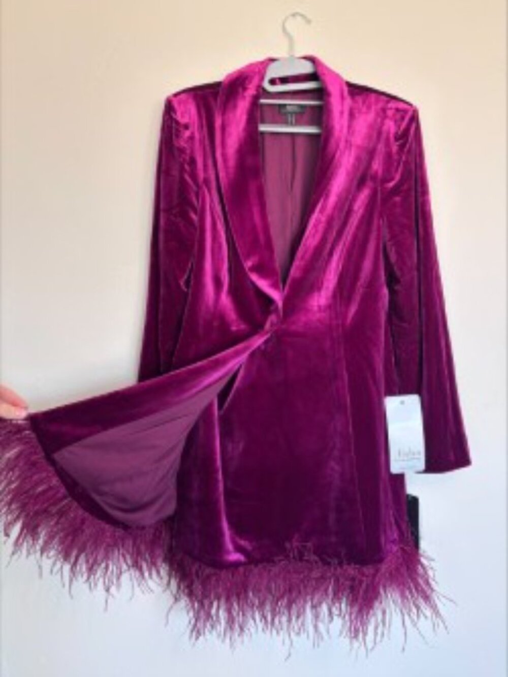 Velvet Tuxedo Dress Aidan by Adrianna Papell - Picture 2 of 5